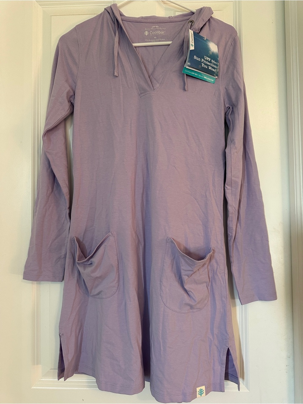 Coolibar Lavender Hooded Beach Cover-Up Dress